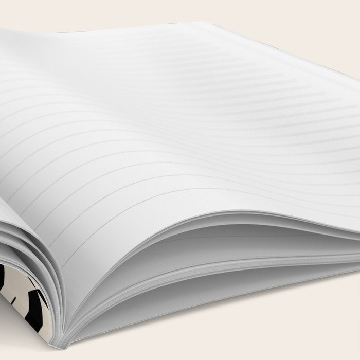 Star Tiles Geometric Pattern in Almond Cream and Black Notebook Gallery Image 2