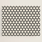 Star Tiles Geometric Pattern in Almond Cream and Black Jigsaw Puzzle Gallery Image 1