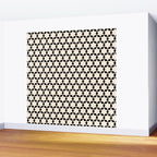 Star Tiles Geometric Pattern in Almond Cream and Black Wall Mural Gallery Image 2