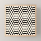 Star Tiles Geometric Pattern in Almond Cream and Black Mini Art Print Gallery Image 1