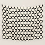 Star Tiles Geometric Pattern in Almond Cream and Black Wall Tapestry Gallery Image 4