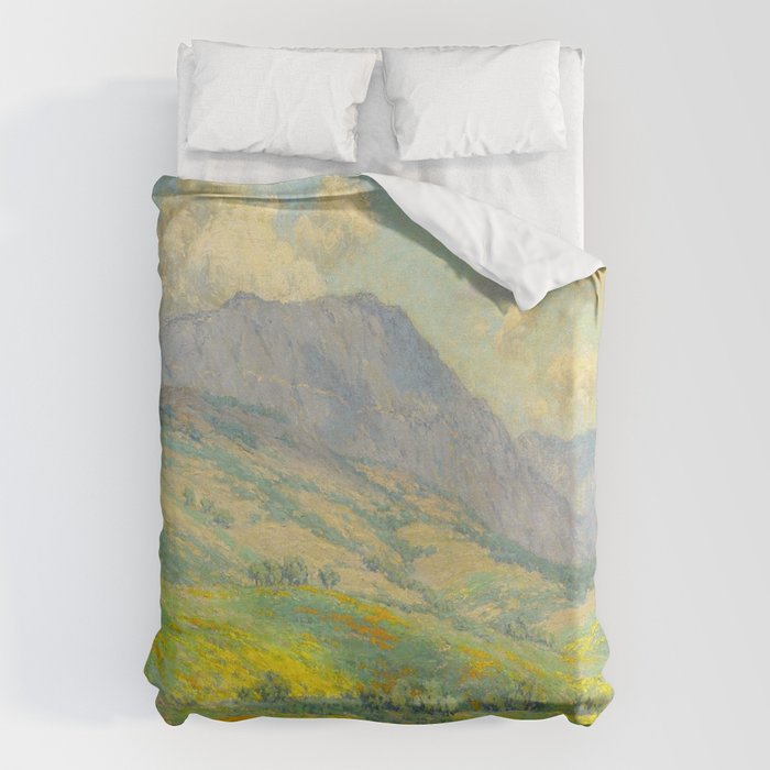 Granville Redmond Hazy Day in Antelope Valley, 1932 Oil Painting Vintage American Art Duvet Cover Gallery Image 6