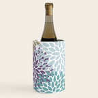 Floral Blooms, Purple, Teal, Gold Wine Chiller Gallery Image 2