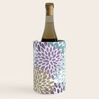 Floral Blooms, Purple, Teal, Gold Wine Chiller Gallery Image 3