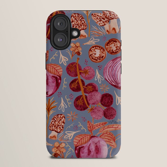 Garden Vegetables & Fresh Fruit in Grey & Rust iPhone Case Gallery Image 10