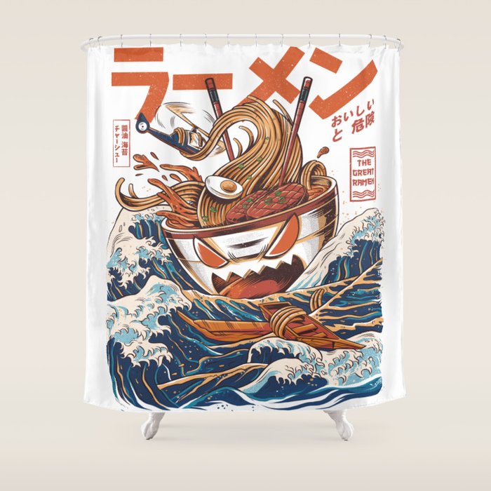 Great Ramen off Kanagawa Shower Curtain Gallery Image 1