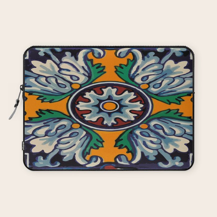 Mandala mexican talavera tile ceramic mosaic Laptop Sleeve Gallery Image 1