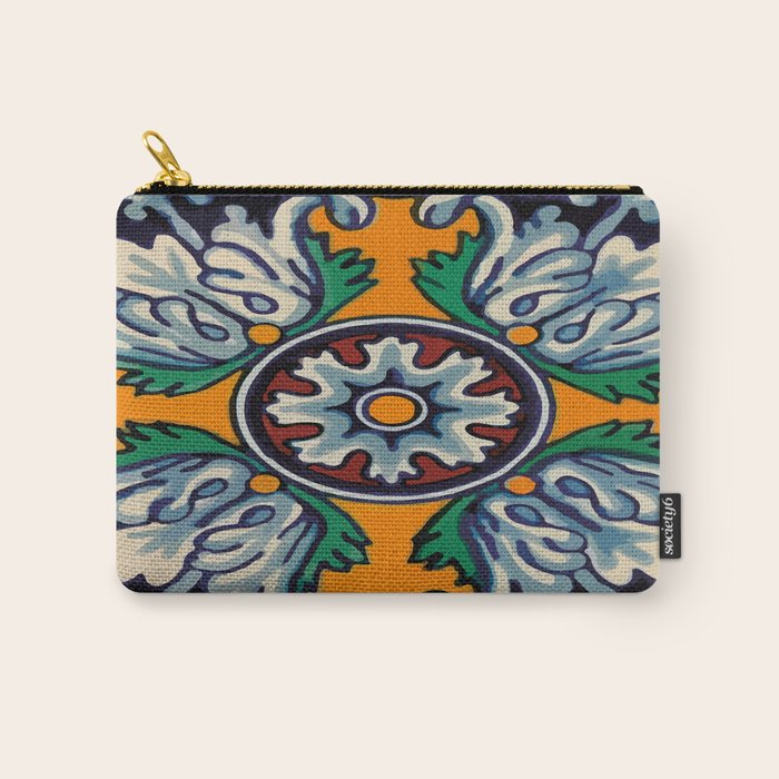 Mandala mexican talavera tile ceramic mosaic Carry All Pouch Gallery Image 1