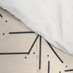 Stella - Atomic Age Mid Century Modern Starburst Pattern in Charcoal Gray and Almond Cream Comforter Gallery Image 4