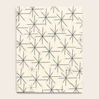 Stella - Atomic Age Mid Century Modern Starburst Pattern in Charcoal Gray and Almond Cream Notebook Gallery Image 4
