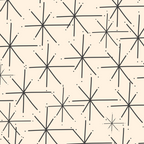 Stella - Atomic Age Mid Century Modern Starburst Pattern in Charcoal Gray and Almond Cream Coffee Mug Gallery Image 2