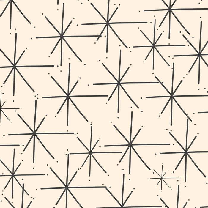 Stella - Atomic Age Mid Century Modern Starburst Pattern in Charcoal Gray and Almond Cream Coffee Mug Gallery Image 2
