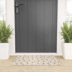 Stella - Atomic Age Mid Century Modern Starburst Pattern in Charcoal Gray and Almond Cream Welcome Mat Gallery Image 3