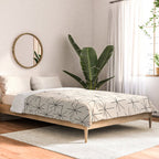 Stella - Atomic Age Mid Century Modern Starburst Pattern in Charcoal Gray and Almond Cream Comforter Gallery Image 2
