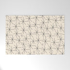 Stella - Atomic Age Mid Century Modern Starburst Pattern in Charcoal Gray and Almond Cream Welcome Mat Gallery Image 1