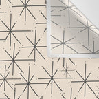 Stella - Atomic Age Mid Century Modern Starburst Pattern in Charcoal Gray and Almond Cream Wall Tapestry Gallery Image 3
