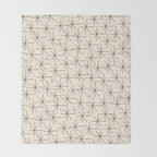 Stella - Atomic Age Mid Century Modern Starburst Pattern in Charcoal Gray and Almond Cream Throw Blanket Gallery Image 2