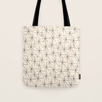 Stella - Atomic Age Mid Century Modern Starburst Pattern in Charcoal Gray and Almond Cream Tote Bag Gallery Image 1