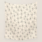 Stella - Atomic Age Mid Century Modern Starburst Pattern in Charcoal Gray and Almond Cream Wall Tapestry Gallery Image 4
