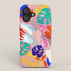 Keep Growing - Tropical plant on peach iPhone Case Gallery Image 1