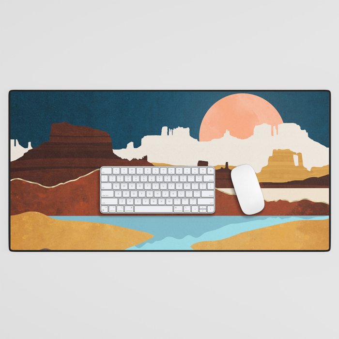 Desert Moon Lake Desk Mat Gallery Image 1