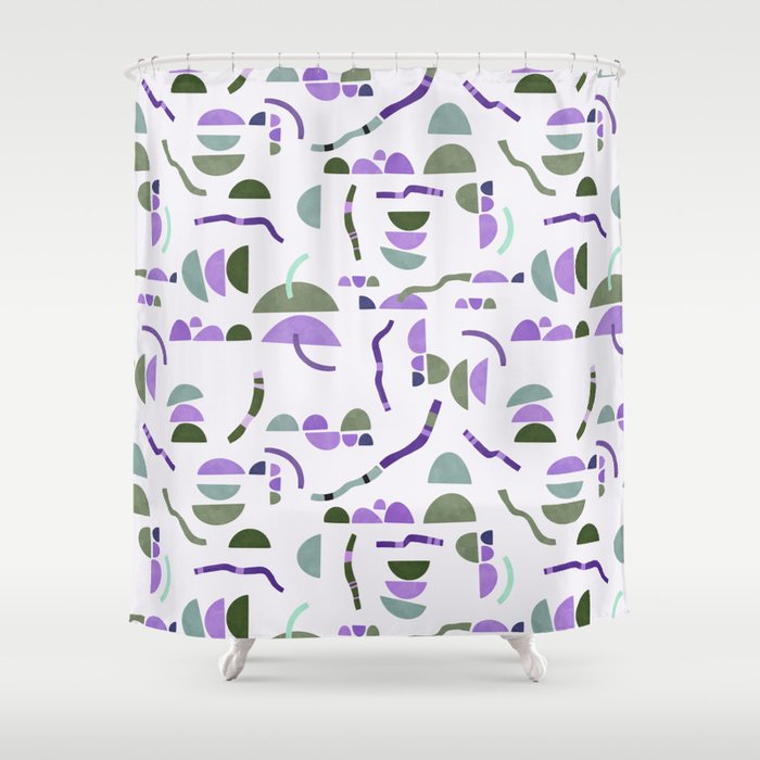 Modern simple shapes pattern LG Shower Curtain Gallery Image 1