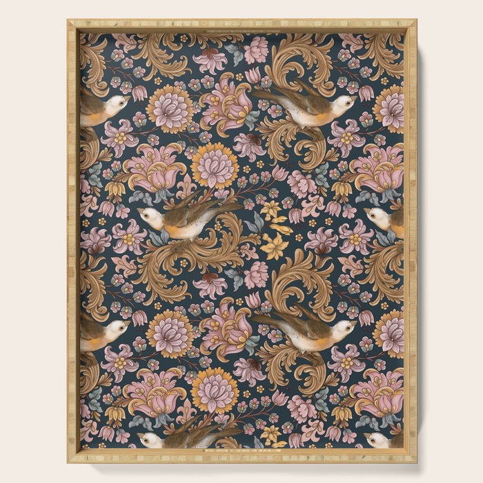 Ornate Bird Garden Serving Tray Gallery Image 1