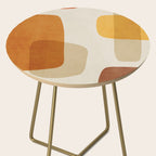 Modern Artwork Brown Tones Mustard Beige Side Table Gallery Image 2