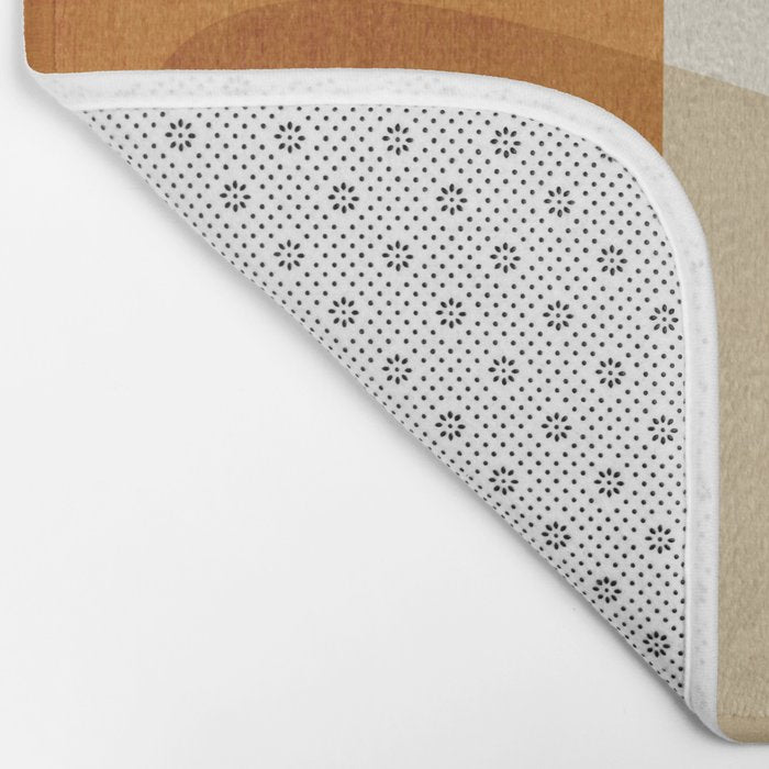 Modern Artwork Brown Tones Mustard Beige Bath Mat Gallery Image 2