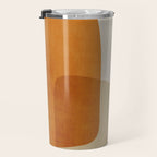 Modern Artwork Brown Tones Mustard Beige Travel Mug Gallery Image 3