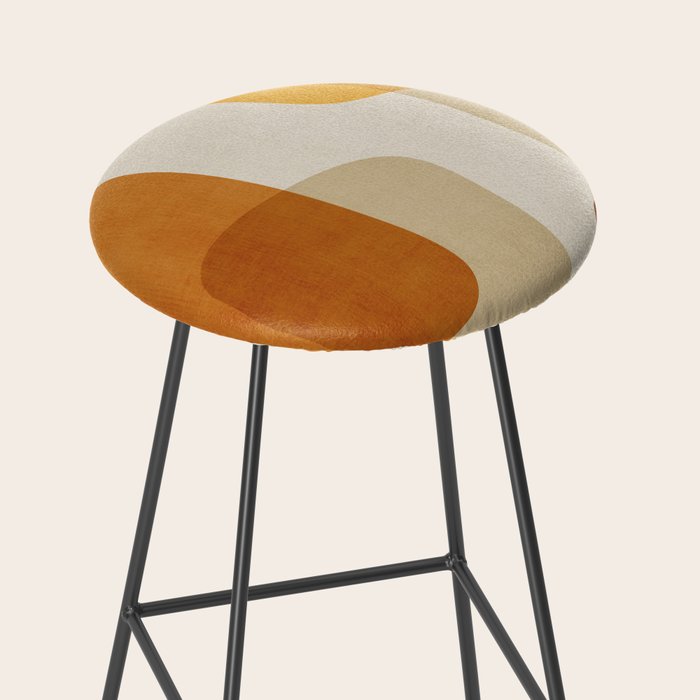 Modern Artwork Brown Tones Mustard Beige Stool Gallery Image 2