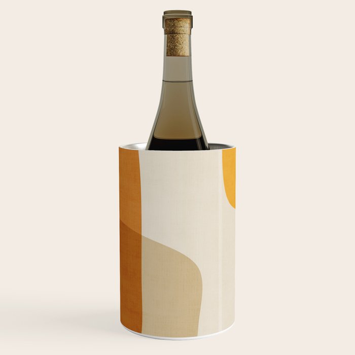 Modern Artwork Brown Tones Mustard Beige Wine Chiller Gallery Image 1