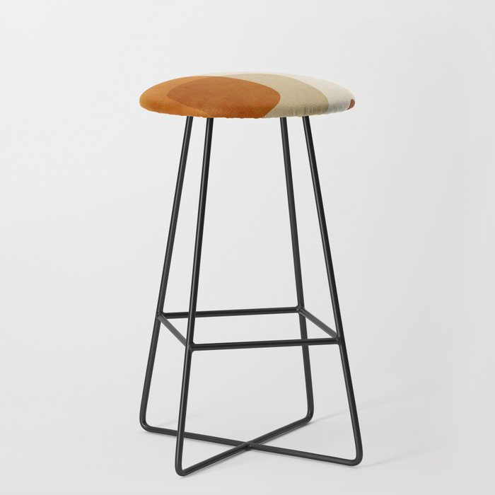 Modern Artwork Brown Tones Mustard Beige Stool Gallery Image 1