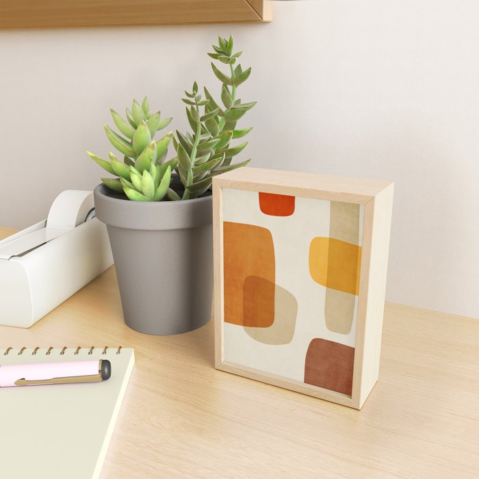 Modern Artwork Brown Tones Mustard Beige Mini Art Print Gallery Image 2