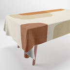 Modern Artwork Brown Tones Mustard Beige Tablecloth Gallery Image 1