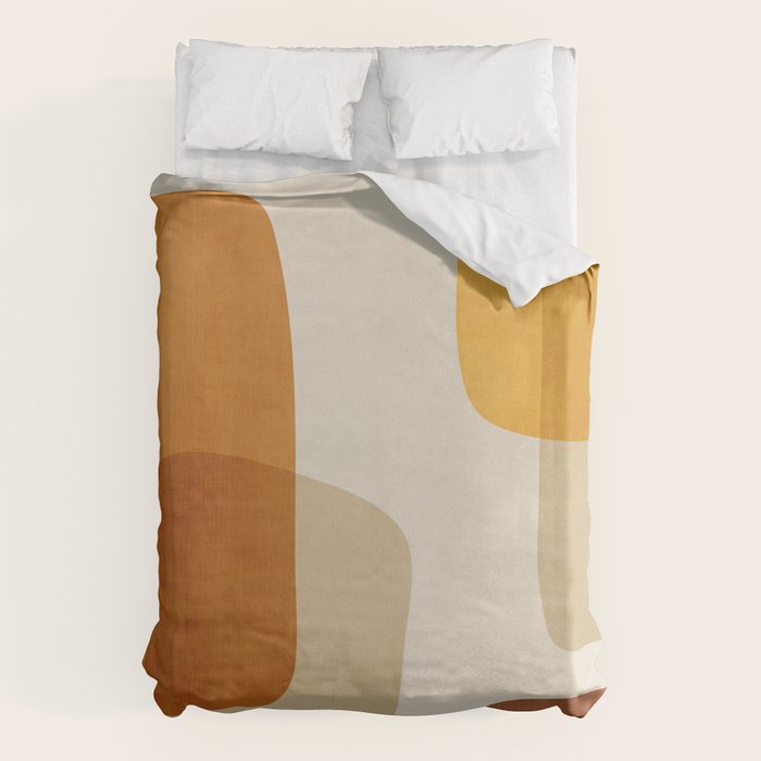 Modern Artwork Brown Tones Mustard Beige Duvet Cover Gallery Image 6