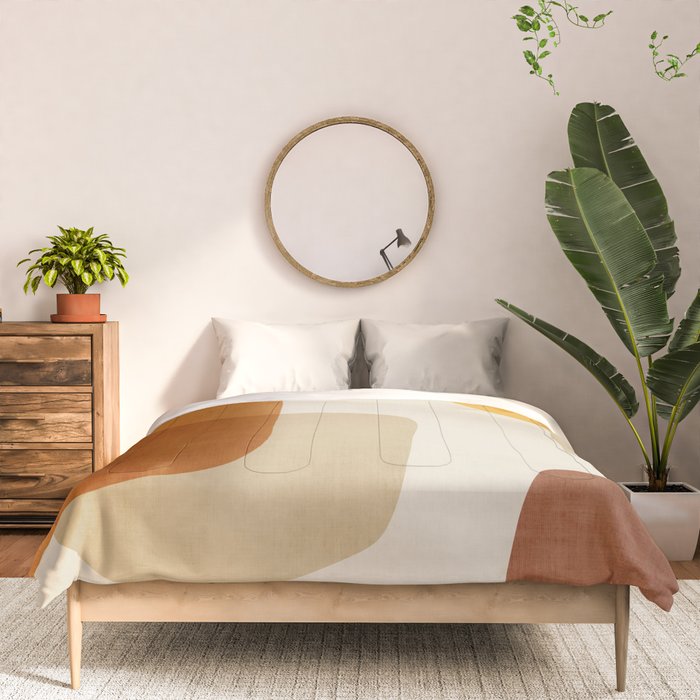Modern Artwork Brown Tones Mustard Beige Comforter Gallery Image 3