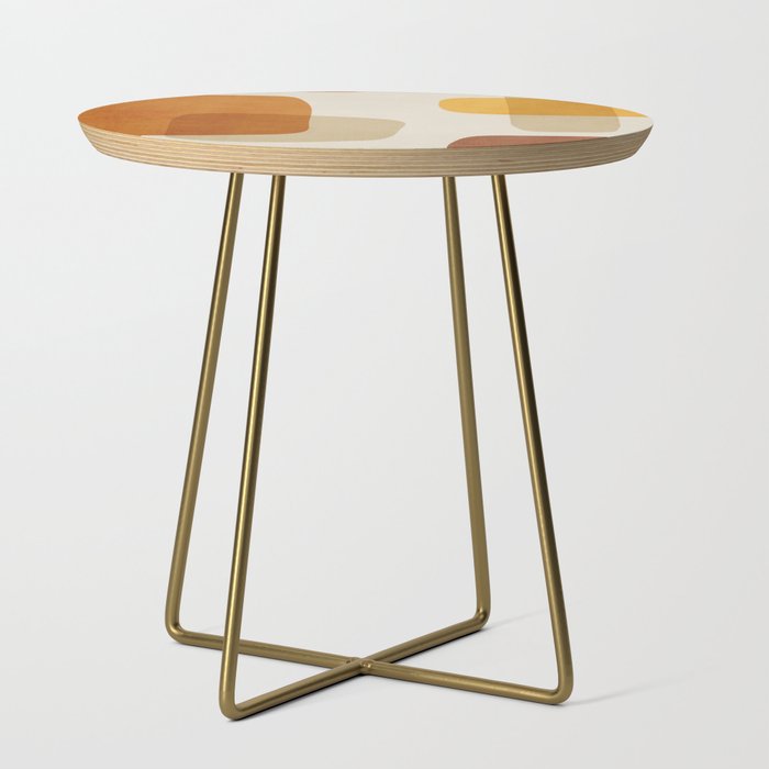 Modern Artwork Brown Tones Mustard Beige Side Table Gallery Image 1