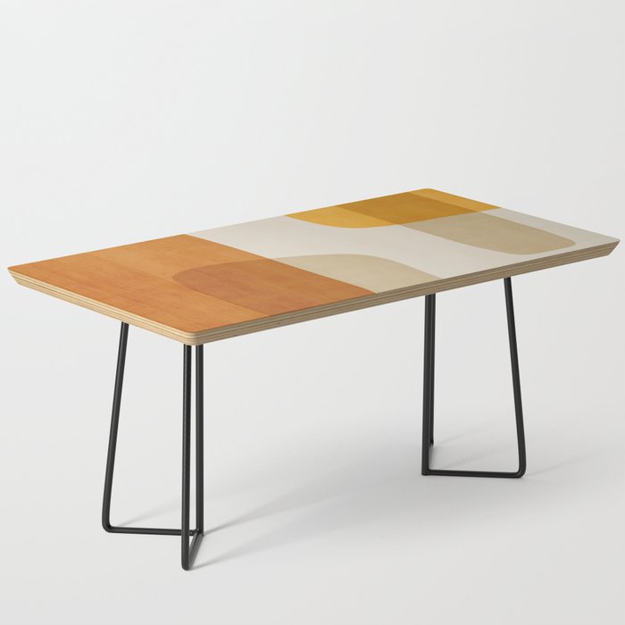 Modern Artwork Brown Tones Mustard Beige Coffee Table Gallery Image 1