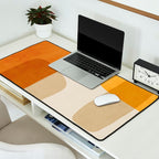Modern Artwork Brown Tones Mustard Beige Desk Mat Gallery Image 2