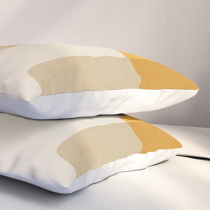Modern Artwork Brown Tones Mustard Beige Pillow Sham Gallery Image 3