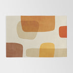 Modern Artwork Brown Tones Mustard Beige Rug Gallery Image 2