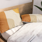 Modern Artwork Brown Tones Mustard Beige Pillow Sham Gallery Image 2