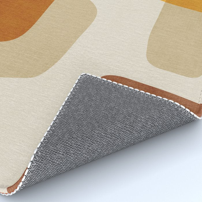 Modern Artwork Brown Tones Mustard Beige Rug Gallery Image 4