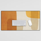 Modern Artwork Brown Tones Mustard Beige Desk Mat Gallery Image 1