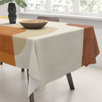 Modern Artwork Brown Tones Mustard Beige Tablecloth Gallery Image 3