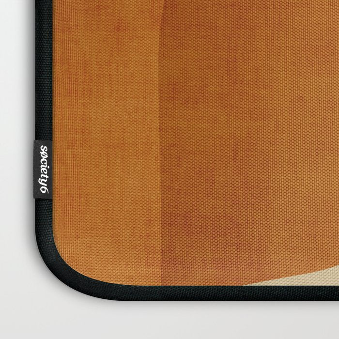 Modern Artwork Brown Tones Mustard Beige Laptop Sleeve Gallery Image 3