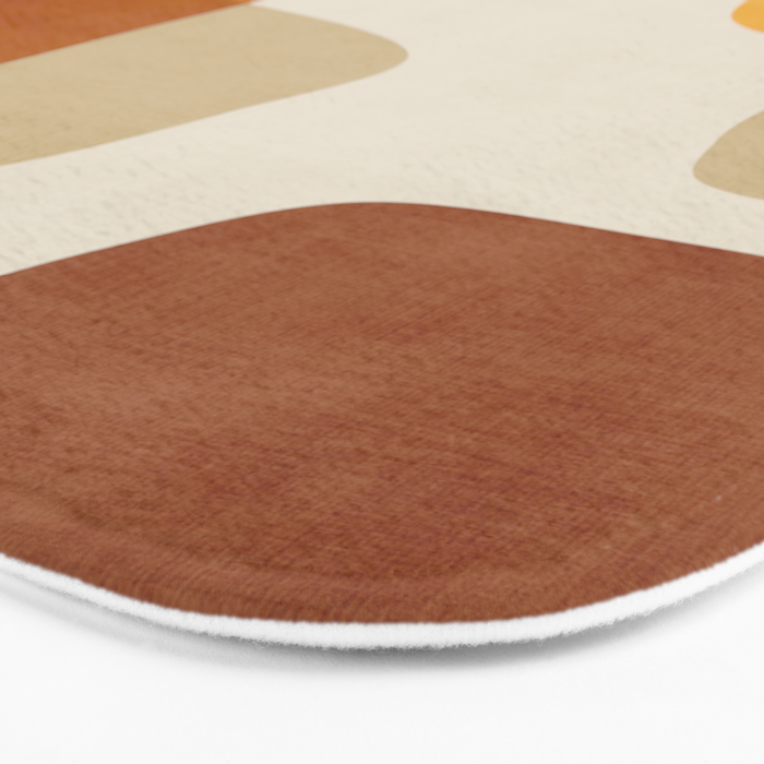 Modern Artwork Brown Tones Mustard Beige Bath Mat Gallery Image 3
