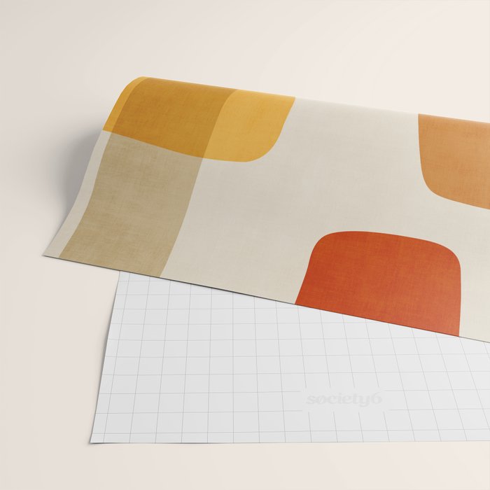 Modern Artwork Brown Tones Mustard Beige Wrapping Paper Gallery Image 2