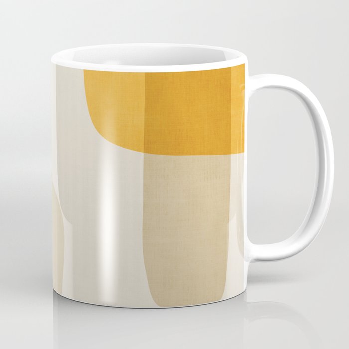 Modern Artwork Brown Tones Mustard Beige Coffee Mug Gallery Image 1